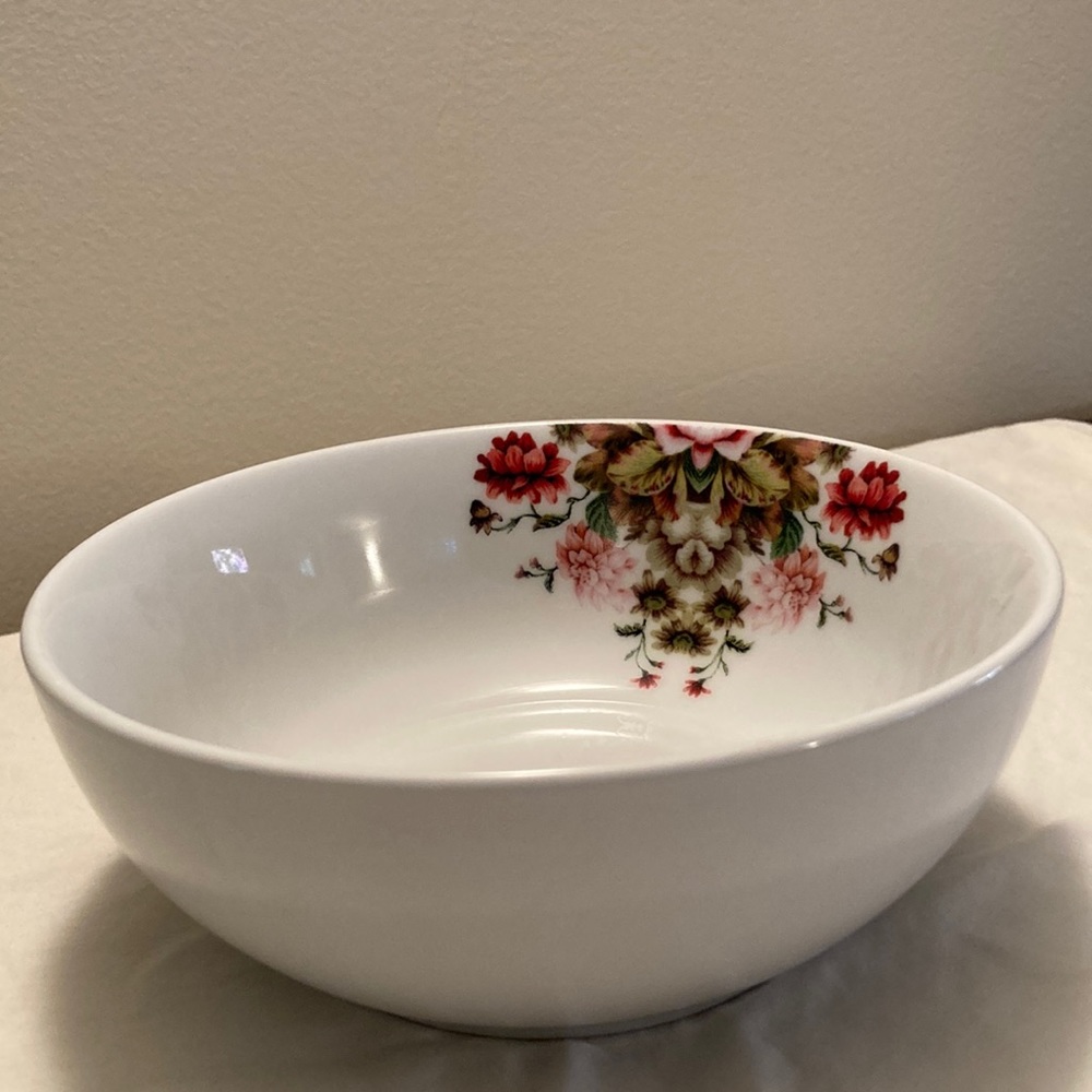 PrintRun Co. cereal bowl with tea rose design